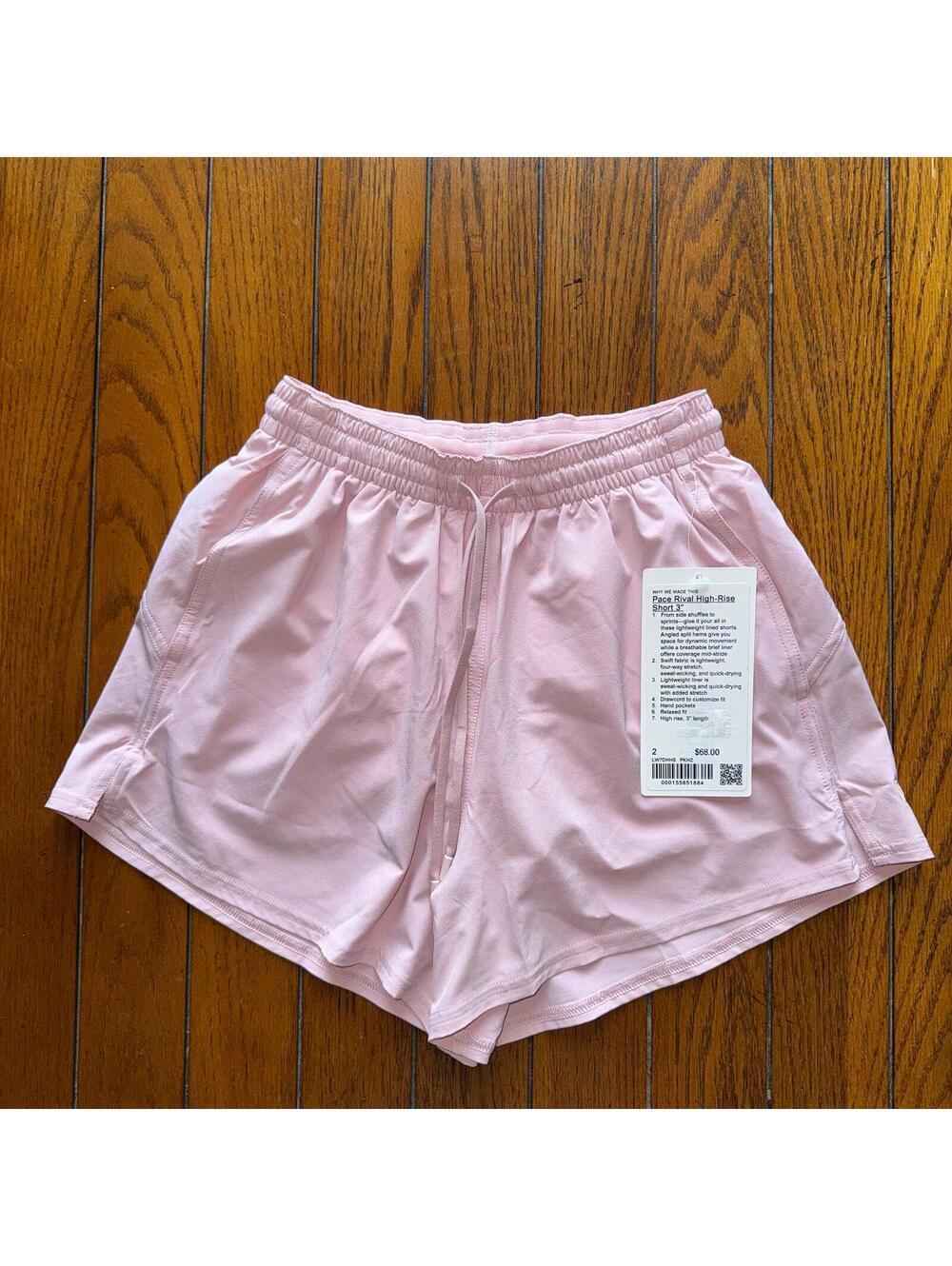 Lululemon Pace Rival Short High Rise 3” Pink Haze Size 2 NWT